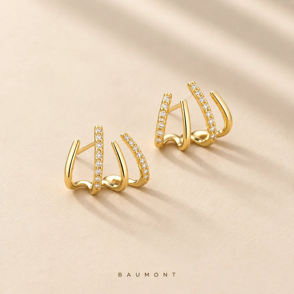 Brincos Quatro Pontas Baumont - Folheado a Ouro 18k/Prata 925