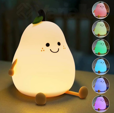 PêraLume 🍐 Luminária 7 Cores de Silicone (UBS/Recarregável)
